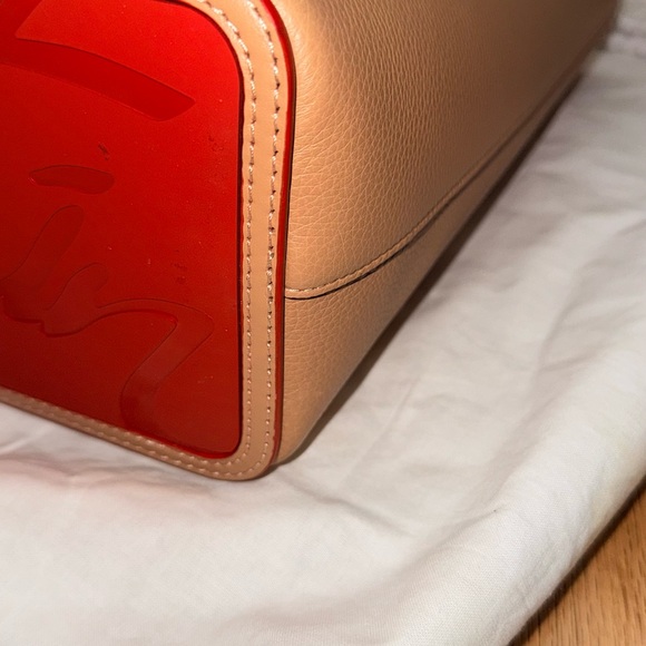 Christian Louboutin Tan and Red Studded Tote w/o wristlet - Picture 7 of 16